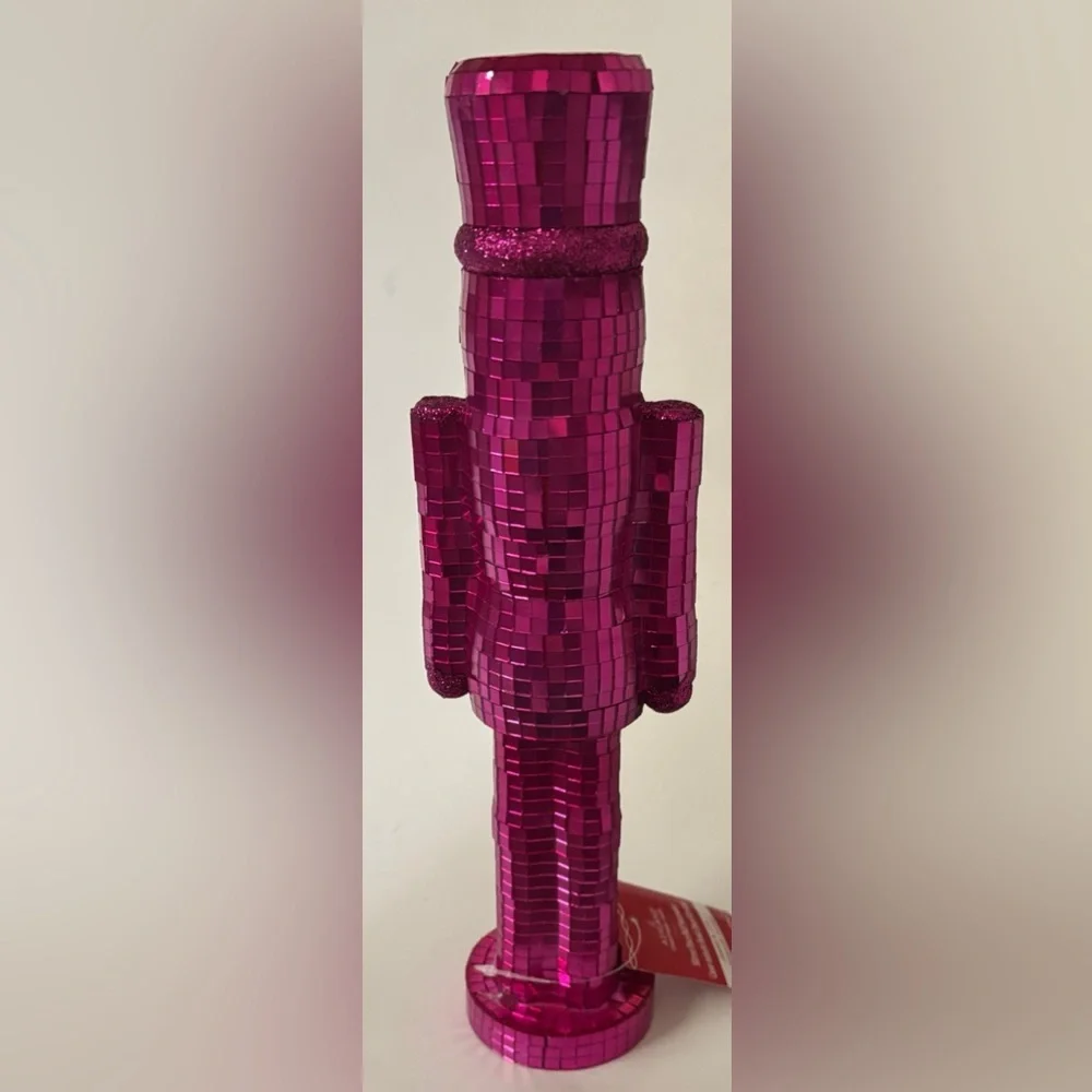 Ashland Christmas mirror disco ball nutcracker NWT NEW Xmas pink 13”